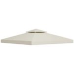 Outsunny 3(m) 2 Tier Garden Gazebo Top Cover Replacement Canopy Roof Cream White