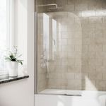 Denver 800 mm Frameless Curved Pivot Chrome Reversible Bath Shower Screen Door
