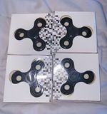 Lot of 4 Black Tri Fidget Hand Spinners with Bearings,for Special Needs/Autism