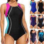 Womens Swimming Costume One Piece Racerback Athletic Swimsuit Sport Exercise