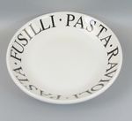 Whittard of Chelsea Black White Pasta Serving Bowl Ravioli Fusilli 9" (24cm)