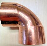 2 5/8 inch  Diameter  90 deg short copper fitting