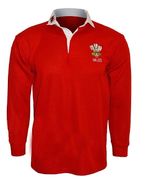 Wales Rugby Shirt RED Retro Classic Traditional Welsh Top All Sizes S - 5XL