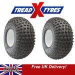 Two 22x11.00-8 knobby ATV tyre on 4 stud rim trailer quad wheel (100mm PCD rim )
