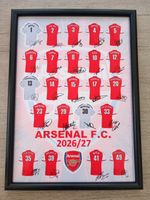 Framed Arsenal 2026/27 Squad Print shirts & Signatures