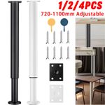 1-4PC 720-1100mm Adjustable Kitchen Worktop/Desk/Breakfast Bar Table Leg Support