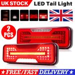 2x LED Rear Brake Tail Light Truck Trailer 4 Functions 12V 24V Dynamic Indicator