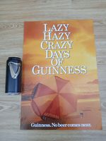 Large Original GUINNESS vintage Advertising poster Advert Lazy Hazy Crazy Days