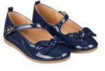 Baby Girls Occasion Bow Shoes Mothercare Navy Blue Patent Party Bridesmaid Smart