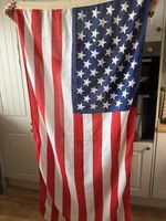 Vintage 50 Star US American Flag 86x186cm AG Barnes Bromsgrove Wooden Toggle