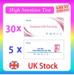 30 Ovulation Tests 5 Pregnancy Test Kits Fertility Urine Test Kits One Step