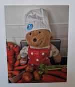 Horace the Alresford Bear Postcard Sized Fridge Magnet (cooking)