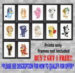 Bluey Bingo Dog Wall Art Poster Photo Print Picture Gift A5 A4 A3