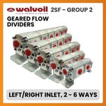 Walvoil 2SF Group Two, Hydraulic Geared Flow Divider Left/Right Inlet, 2-6 Ways