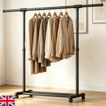 Single Rod Metal Garment Rack Clothing Storage & Display Rack Hanging Display UK