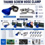 Jubilee Clip Hose Clamp Wing Screw Butterfly Screw Multiple Sizes Choose Pack