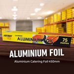 ALUMINIUM CATERING FOIL 75 METERS x 450mm QUALITY FOR RESTURANTS HOMES TAKEAWAYS
