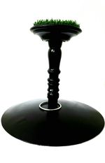 Falconry Fiber Block Perch 6" Indoor & Outdoor, Spike, Heavy Steel Base, Ring