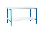 White Workbench with Shelf 1500mm Length for Workshop Home Office Max Load 250kg