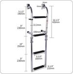 Stainless Steel Folding Boat Ladder Foldable Side Mount Transom Marine 4 Step