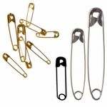 SAFETY METAL PINS SILVER BLACK GOLD SEWING COSTUME CRAFT DRESSMAKING MANY SIZES