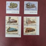 Stamps Sao Tome e Principe 1982, Michel 808-813, Locomotives, Stamped 