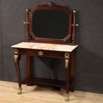 Dressing table console with mirror antique Empire style onyx top 20th century