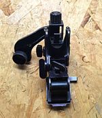 Adjustable Black Metal Optics Mount/Bracket Assembly with Adjustment Knobs