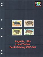 $38.75 Scott Value - 1983 ANGUILLA Turtles Caribbean Sea CV MNH NH UMM