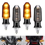4x Smoke Black Universal Motorbike Turn Signal Indicator Light Turn Lamp Amber.
