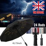 Extra Strength Foldable 24 Rods Umbrella Fully Automatic Large UV/Rain Protect