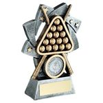 SMALL POOL/ SNOOKER TROPHY - SILVER - FREE ENGRAVING & BADGE - 105mm