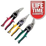 Tin Snips Sheet Metal Cutters Shears Heavy Duty Aviation Set Tinsnips - 3 Pack