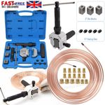 Brake Pipe Flaring Tool Kit SAE/DIN Double Flares & 25ft 3/16" Brake Line & Nuts