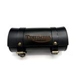 TRIUMPH  CYLINDRICAL TOOL ROLL BAG - GENUINE BLACK LEATHER - UK SUPPLIED