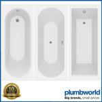 Modern Bathroom Single & Double Ended Straight Bath Gloss White Acrylic Bathtub