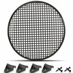 UKDJ Black Metal Mesh Speaker Grille 12" Rubber Surround Inc 4 Clamps & Screws