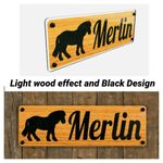 Light Wood Effect Personalised Horse Stable Sign, name plate, gift, door plaque