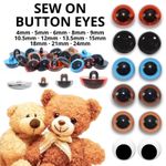 Sew On Button Eyes - Half Round for Teddy Bear Animal Soft Toy Making