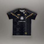 Official UFC Venum Jersey Adrenaline Fight Night Men's T-shirt Black/ White/Gold
