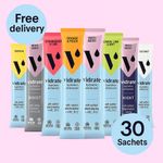 VIDRATE Electrolytes Powder Hydration - Mix of 30 Sachets - Vitamins Zero Sugar