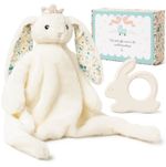 Baby gift set unisex comforter security blanket bunny with teether
