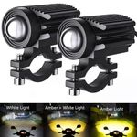 Pair 100W Motorcycle Headlight Fog Lights LED Auxiliary Driving Light Spotlight