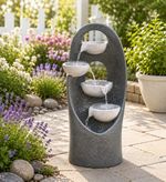 Solar Water Feature Fountain with LED Lights Outdoor Garden UK