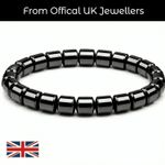 Mens Black Hematite Magnetic Bracelet Stretch Elastic Beaded Jewellery For Him