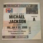 Michael Jackson Wembley Ticket Stub In Mint Condition.
