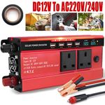 6000W Caravan Van Converter Power Inverter DC 12VTo AC 240V LCD UK Socket 4USB