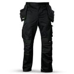 WorkGearUK Work Trade Cargo Multi Pocket Holster Trousers, Black - Waist 30-42"