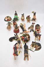 The Danbury Mint Set of 18 German Shepherd Dog Christmas Tree Decorations