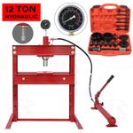 12T Workshop Press w/ Gauge Hydraulic Benchtop Press & Wheel Bearing Bush Puller